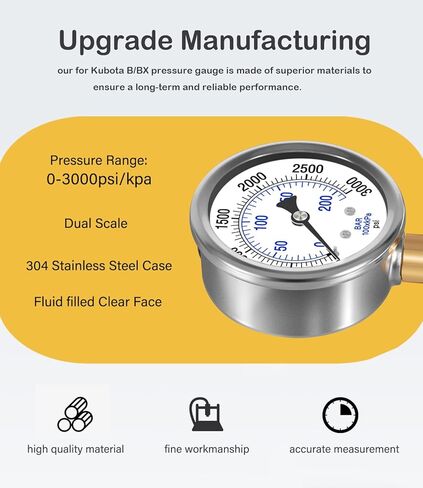 Yoursme Pressure Boost kit for Kubota B (2016 and Older BX) Pressure Gauge and Hydraulic Shims Kit Hydraulic Pressure Adjustment Kit in Kuwait