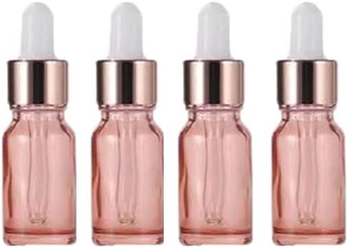 Lokusel 4 Pack Glass Dropper Bottles,10ml/15ml/30ml/50ml/100ml Essential Oil Bottles Dropping Bottles With Rose gold Lids Perfume Empty Travel Sample Vials Essence Liquid Cosmetic Containers(30ml) in Saudi Arabia