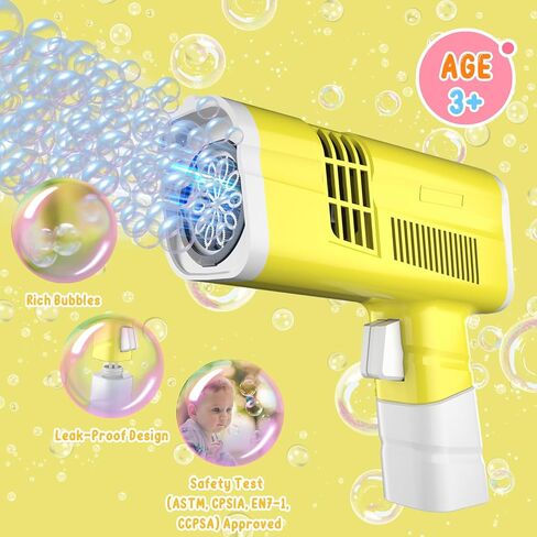 مسدس فقاعات، مسدس فقاعات مسدس فقاعات للأطفال الصغار مع فقاعات غنية وأضواء وامضة، مسدس منفاخ فقاعات للاستخدام الداخلي والخارجي وحفلات الزفاف وأعياد الميلاد in Kuwait