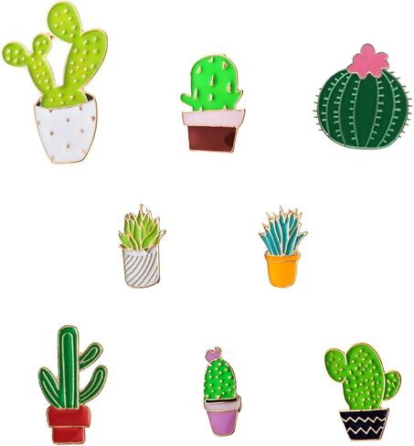 8 قطع الصبار المينا دبابيس دبابيس الأزهار لطيف زهرة التلبيب دبابيس دبابيس دبوس شارات للفتيات النساء الملابس حقائب الظهر السترات القبعات أكياس in Kuwait