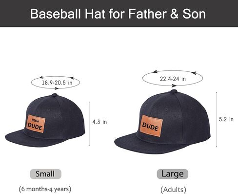 Father Son Matching Hats, Dude, Little Dude Snapback Set Adjustable Toddler Baby Hat, Gift for Dad Son in Saudi Arabia