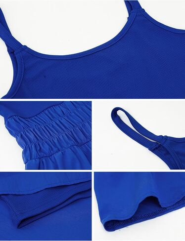 Women's Rompers Casual Dressy Outfit Summer Sleeveless Tank Stretchy Skirt with Shorts Jogging Jumpsuit in Saudi Arabia