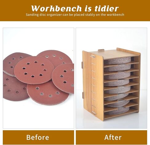 منظم أقراص الصنفرة مع 6 قطع من ملصقات الحبيبات مقاس 5 بوصات رف تخزين أقراص الصنفرة مناسب لملحقات أدوات الصنفرة مقاس 5 بوصات in Kuwait