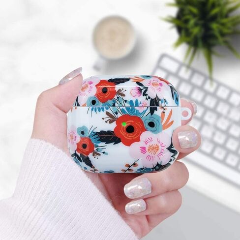 Cute Glitter Airpods Pro 2nd/1st Generation Case with Cleaner Pen, Shell Pattern Airpods iPod Pro 2 Gen Cover Protective Skin Girl Women with Luxury Pearl Keychain 2023/2022/2019 - Colorful in Saudi Arabia