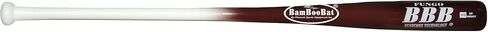 BAMBOOBAT by Pinnacle Sports Equipment INC. Adult Fungo Infield/Outfield Bamboo Baseball Bat, White Handle/Maroon Barrel, 34" in Saudi Arabia