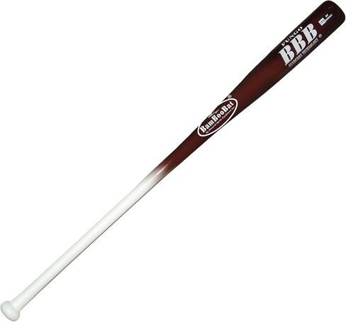 BAMBOOBAT by Pinnacle Sports Equipment INC. Adult Fungo Infield/Outfield Bamboo Baseball Bat, White Handle/Maroon Barrel, 34" in Saudi Arabia