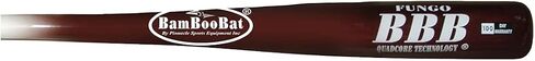 BAMBOOBAT by Pinnacle Sports Equipment INC. Adult Fungo Infield/Outfield Bamboo Baseball Bat, White Handle/Maroon Barrel, 34" in Saudi Arabia