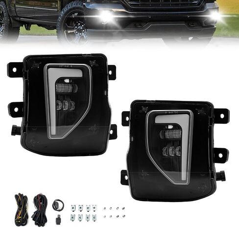 مصابيح الضباب LED&DRL متوافقة مع 2016 2017 2018 Chevy Silverado 1500 w/DRL & Amber Turn Signal Light، زوج من مصابيح الضباب الأمامية للقيادة مع مفتاح وتسخير الأسلاك in Saudi Arabia
