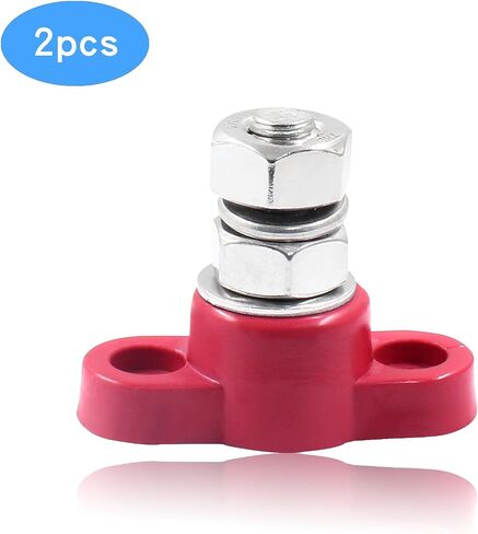 BokWin 2 Pcs Power Distribution Block 3/8 Inch Singe Stud Battery Junction Block M10 Power and Ground Junction Block 12V Power Junction Block for Auto Car Marine Boat in Saudi Arabia