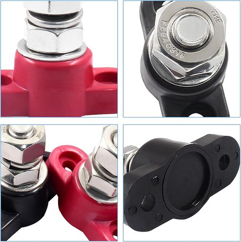 BokWin 2 Pcs Power Distribution Block 3/8 Inch Singe Stud Battery Junction Block M10 Power and Ground Junction Block 12V Power Junction Block for Auto Car Marine Boat in Saudi Arabia