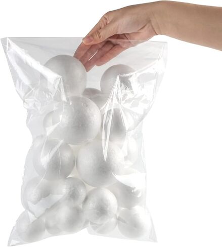 كرات ستيفورد بيضاء من البوليسترين، 30 قطعة 6 أحجام كرات إسفنجية بيضاء 3-8 سم كرات إسفنجية للفنون والحرف اليدوية، ديكور حفلات المدرسة المنزلية in Kuwait