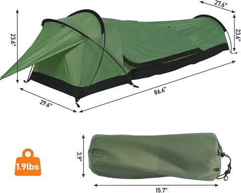 Backpacking Bivy Tent Outdoor Camping Lightweight Single Person Hunting Tent Outdoor Survival Space Saving Waterproof 1 Man Tent in Kuwait