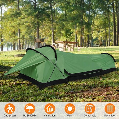 Backpacking Bivy Tent Outdoor Camping Lightweight Single Person Hunting Tent Outdoor Survival Space Saving Waterproof 1 Man Tent in Kuwait