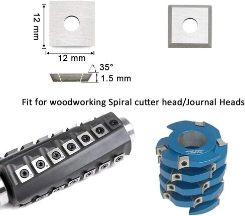 12mm Square Straight Carbide Inserts Cutters Replacement for Woodworking Spiral Helical Planer Head, 3pcs in Kuwait