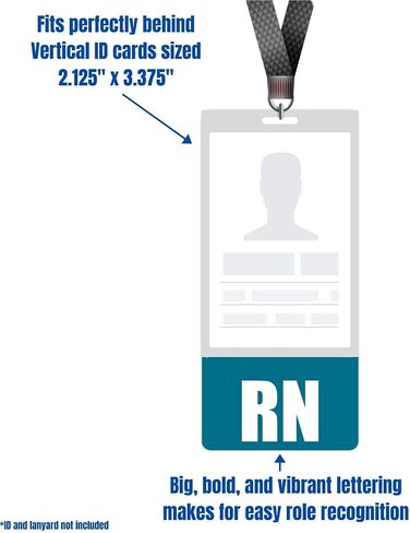 RN Badge Buddy (وردي) - علامات شارة عمودية شديدة التحمل للممرضات المقيمين - بطاقة تعريف شارة مزدوجة الجوانب in Saudi Arabia
