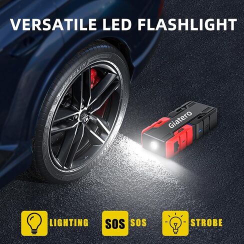 Giatero 001 4000A Car Jump Starter, 12V Battery Jumper Starter Portable Jump Box(10.0L Gas/8.0L Diesel), Jump Start Battery Pack with 3 Modes Flashlight, Power Bank with USB Quick Charge & Type C Port in Saudi Arabia