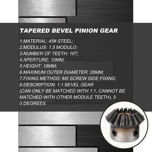 4pcs 10mm Hole Diameter Steel Bevel Gears 1.5 Module 16 Turns in Saudi Arabia