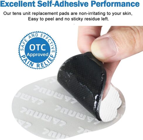 Tens Unit Replacement Electrode Pads - Self Adhesive Patch Reusable Sticky Tens Unit Pads Pack of 24Pcs(12 Pairs) Carbon Conductive Gel for Muscle Stimulator Device - Non Irritating Design in Kuwait