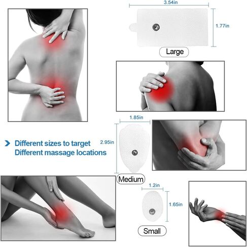 Tens Unit Replacement Electrode Pads - Self Adhesive Patch Reusable Sticky Tens Unit Pads Pack of 24Pcs(12 Pairs) Carbon Conductive Gel for Muscle Stimulator Device - Non Irritating Design in Kuwait