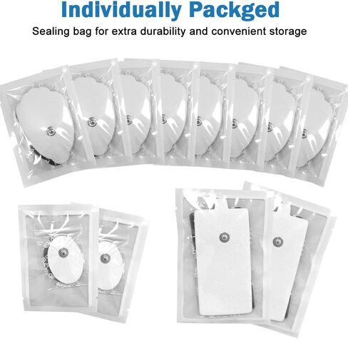 Tens Unit Replacement Electrode Pads - Self Adhesive Patch Reusable Sticky Tens Unit Pads Pack of 24Pcs(12 Pairs) Carbon Conductive Gel for Muscle Stimulator Device - Non Irritating Design in Kuwait