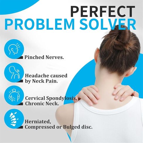 جهاز جر الرقبة العنقي لألم الرقبة المزمن - أفضل أجهزة تخفيف ضغط الرقبة للاستخدام المنزلي، ممتد الرقبة القابل للنفخ لتخفيف آلام الرقبة، وسادة جر الرقبة قابلة للتعديل (رمادي كلاسيكي) in Kuwait