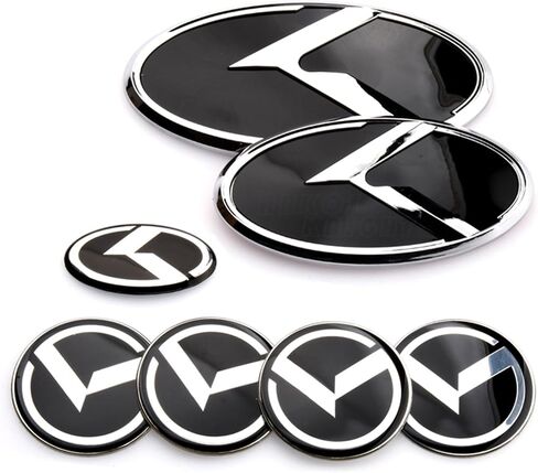 ARKOSKNIGHT 7PCS Vintage K Emblem Compatible with Front Rear Badge for Car Accessories (Carbon Fiber -Black) in Saudi Arabia