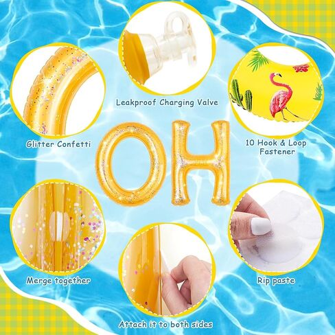 Sumind 8 Pcs Aloha Party Decorations Hawaii Pool Party Float 20" Inflatable Letter Luau Party Decorations with Inflatable Beach Balls Pineapple Pool Float for Tropical Luau Theme Party Supplies in Saudi Arabia