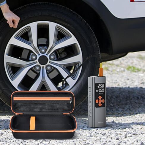 Tire Inflator Case for NEXPOW/for Pumteck Portable Air Compressor, Wheel Pump Storage Holder for ILTIDE/for Hafuloky/for Fanttik X8 for Apex/for Woowind/for Prilotte Battery Inflation - Bag Only in Saudi Arabia