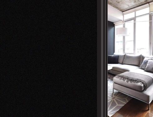 HIDBEA Total Blackout Window Film,100% Light Blocking Privacy Room Darkening Window Tint with Heat Control Static Cling Removable Blackout Window Cover for Day Sleep, 17.5 Inch X 6.5 Feet in Saudi Arabia