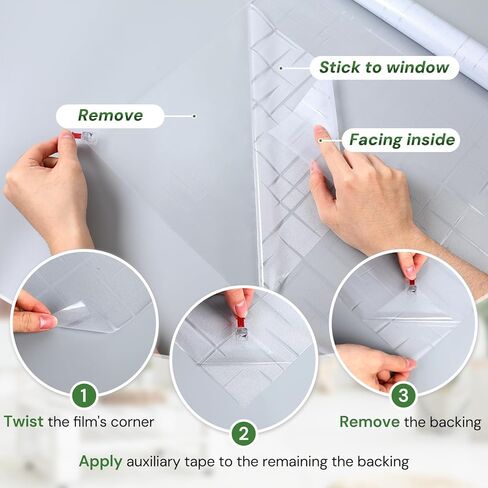 Homein Window Privacy Film فيلم نافذة من الزجاج البلوري، لاصق ثابت للأشعة فوق البنفسجية يحجب ملصقات النوافذ المزخرفة، أغطية نوافذ الباب من الفينيل قابلة للإزالة للمكتب المنزلي، نمط متقاطع 17.5 × 78.7 بوصة in Kuwait