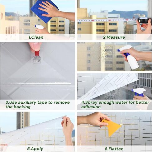 Homein Window Privacy Film فيلم نافذة من الزجاج البلوري، لاصق ثابت للأشعة فوق البنفسجية يحجب ملصقات النوافذ المزخرفة، أغطية نوافذ الباب من الفينيل قابلة للإزالة للمكتب المنزلي، نمط متقاطع 17.5 × 78.7 بوصة in Kuwait