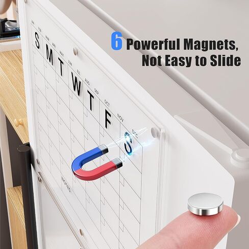 Set of 2 Acrylic Calendar for Fridge,Fridge Calendar Monthly and Weekly Acrylic Calendar for Wall,Clear Magnetic Board for Fridge (16"x12"Inches) (Plastic) in Saudi Arabia