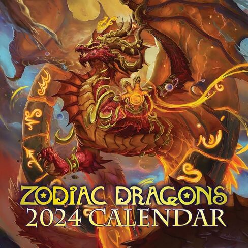 2024 Zodiac Dragons Fantasy Wall Calendar إصدار محدود in Kuwait