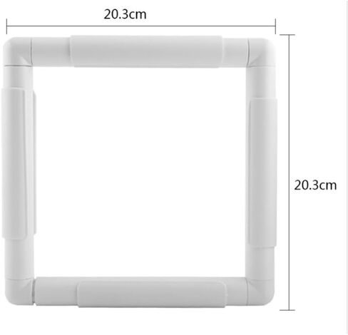 طوق تطريز مربع كبير، مشبك إطار بغرز متقاطعة من البلاستيك مقاس 17 بوصة، أبيض أدوات الخياطة DIY، طوق إطار تطريز حرفي لخياطة اللحف المتقاطعة، نقطة الإبرة، الرسم الحريري in Kuwait