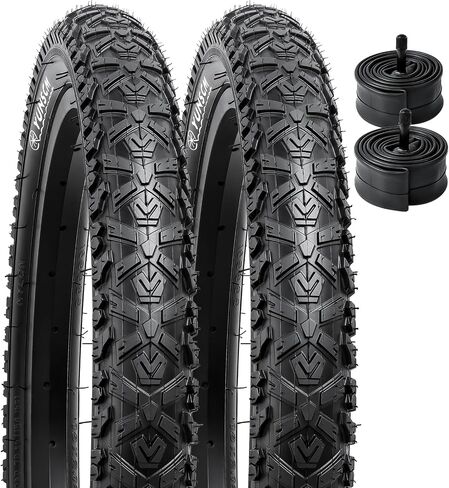 YUNSCM 14" Bike Tires 14 x 2.125/57-254 60TPI and 14" Bike Tubes Schrader Valve Compatible with Mountain Bike 14x1.90 14x1.95 14x2.0 14x2.125 14x2.10 14x2.20 14x2.25 Bicycle Tires and Tubes (Y-1120) in Saudi Arabia