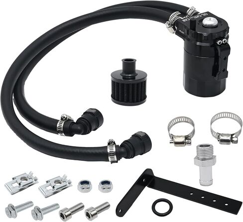 طقم علبة التقاط الزيت 400 مل من Momiuchear، تلميع محرك خزان فاصل الزيت، بديل لسيارة Ford F150 2011-2019 2.7EB 3.5EB 5.0، جانب الركاب مع فلتر للتنفس in Kuwait