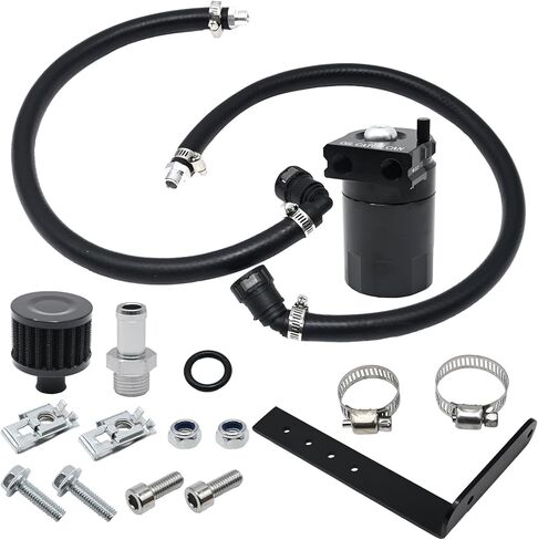 طقم علبة التقاط الزيت 400 مل من Momiuchear، تلميع محرك خزان فاصل الزيت، بديل لسيارة Ford F150 2011-2019 2.7EB 3.5EB 5.0، جانب الركاب مع فلتر للتنفس in Kuwait