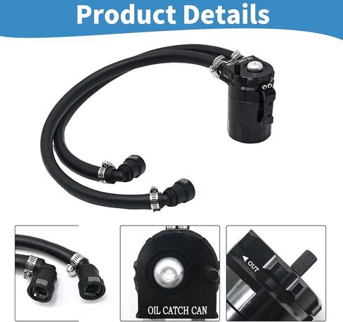 طقم علبة التقاط الزيت 400 مل من Momiuchear، تلميع محرك خزان فاصل الزيت، بديل لسيارة Ford F150 2011-2019 2.7EB 3.5EB 5.0، جانب الركاب مع فلتر للتنفس in Kuwait