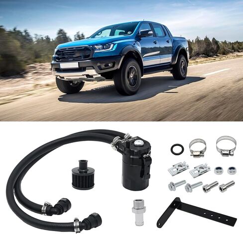 طقم علبة التقاط الزيت 400 مل من Momiuchear، تلميع محرك خزان فاصل الزيت، بديل لسيارة Ford F150 2011-2019 2.7EB 3.5EB 5.0، جانب الركاب مع فلتر للتنفس in Kuwait