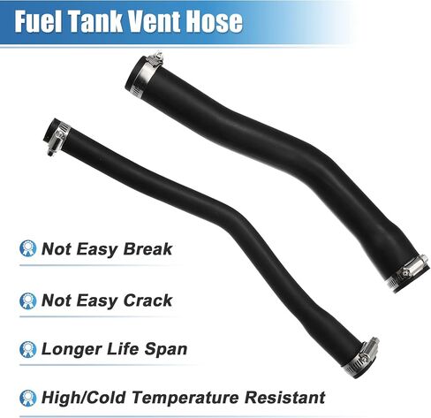 X AUTOHAUX مجموعة خرطوم تعبئة الوقود والتهوية 52100131AD 52100132AB لسيارة جيب شيروكي XJ 2.5L 4.0L 1997-2001 خزان الوقود تنفيس خرطوم خزان الوقود أنبوب حشو المطاط الصلب المقاوم مع مشابك الألومنيوم in Saudi Arabia