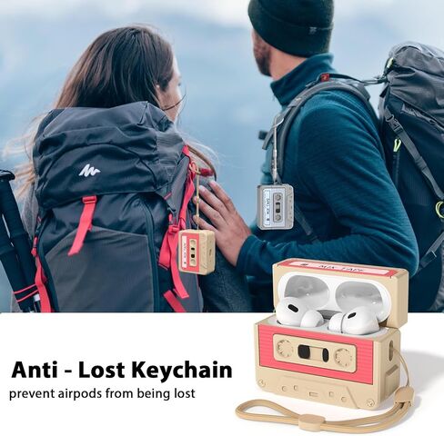 حافظة AirPods Pro الجيل الثاني، حافظة شريط كاسيت Filoto حماية كاملة 360 درجة، جلد سيليكون ناعم ممتص للصدمات مناسب للسفر والحياة اليومية، حبل متضمن، قلم تنظيف Airpod، أزرق in Kuwait