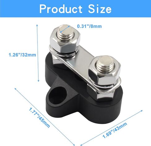 BokWin 2 Pcs Power Distribution Block 3/8 Inch Singe Stud Battery Junction Block M10 Power and Ground Junction Block 12V Power Junction Block for Auto Car Marine Boat in Saudi Arabia