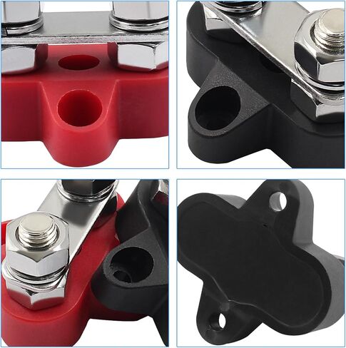 BokWin 2 Pcs Power Distribution Block 3/8 Inch Singe Stud Battery Junction Block M10 Power and Ground Junction Block 12V Power Junction Block for Auto Car Marine Boat in Saudi Arabia