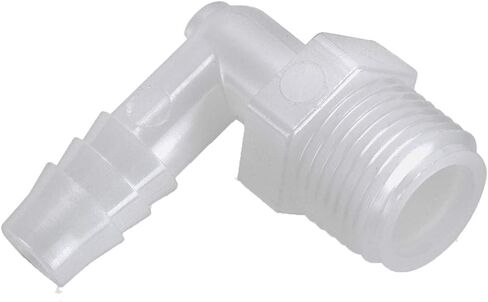 Parker Hannifin 329HB-12-8N Par-Barb Nylon Male Elbow Fitting, 90 Degree Angle, 3/4" Hose Barb x 1/2" Male NPT, White in Saudi Arabia