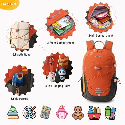 HALOVIE Kids Backpack Small - 15L Kids Travel Backpacks School Bag Preschool Back pack for Boys and Girls in Kuwait