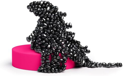 LiKee Easy-Shape Ferrite Putty Magnetic Fidget Toys for Men Women Adult Stress Relief, Include Strong Magnet Base & 500+ Black Pebbles, Captivating Desk Decoration Thoughtful Colleague Gifts (Black) in Saudi Arabia