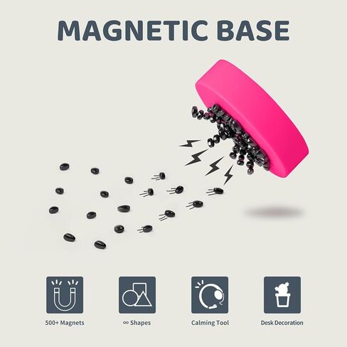 LiKee Easy-Shape Ferrite Putty Magnetic Fidget Toys for Men Women Adult Stress Relief, Include Strong Magnet Base & 500+ Black Pebbles, Captivating Desk Decoration Thoughtful Colleague Gifts (Black) in Saudi Arabia