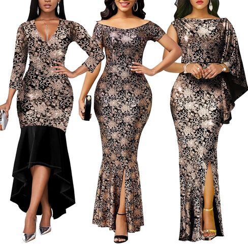 Womens Off Shoulder Formal Dresses Sparkly Gorgeous Golden Silk Embroidery Gowns and Evening Party Long Dress with Split in Saudi Arabia