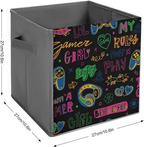 Storage Cubes Blue Gaming Controller 11 Inch Cube Storage Bin with Handles England Flag Fabric Collapsible Cube Baskets for Shelf Toys Clothing Books in Saudi Arabia