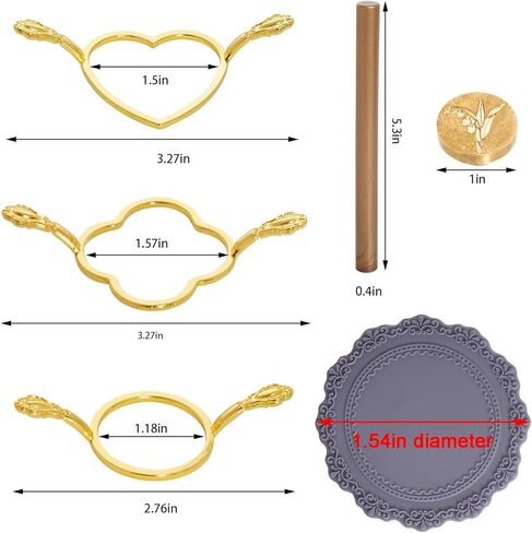 طقم ختم الشمع المعدني 8 قطع من cnmg مع قوالب ختم الشمع المعدنية، حصيرة ختم الشمع، مجموعة قوالب ختم الشمع لأظرف الدعوات، تغليف الهدايا in Kuwait